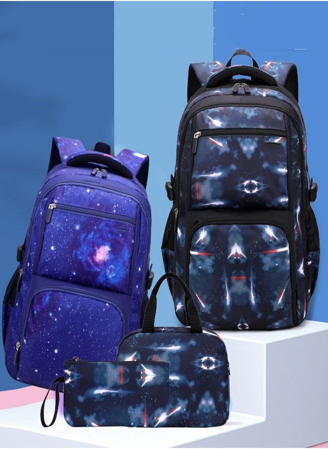 GoldenLike - Rolling Backpacks,3 Pcs School Bag Wheeled Large Capacity Children Travel Backpack Students Trolley Daypack  Elementary Durable Bookbag School Rolling Bag for Boys and Girls - Image 1