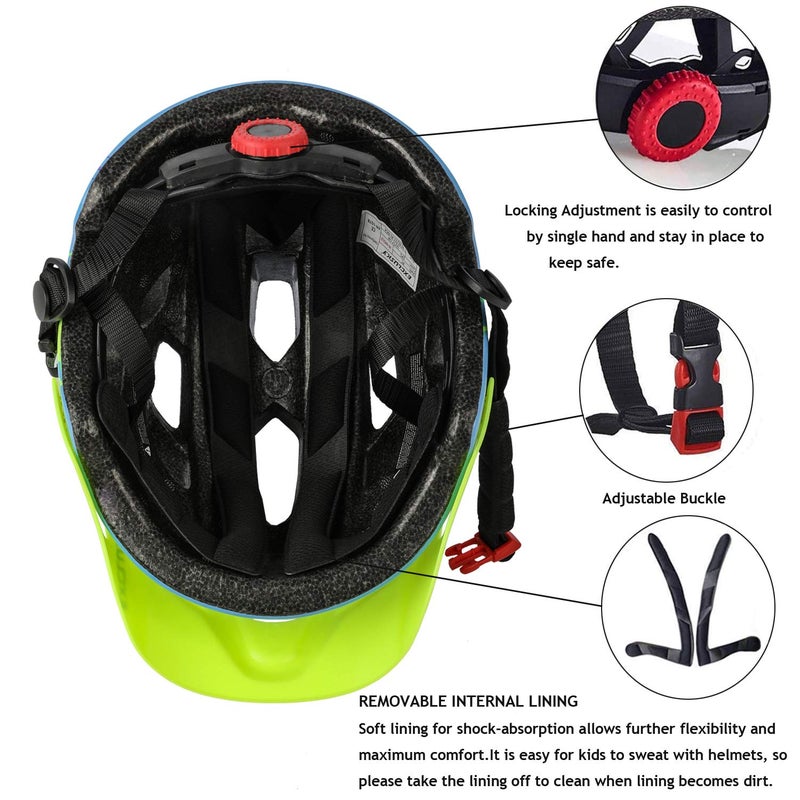 EXCLUSKY Kids Helmet, Exclusky Kids Bike Helmet Adjustable Safety Lightweight Children Bicycle For Skating Cycling Scooter Boys And Girls Bicycle Helmets Ages 5-8-14 - Image 5