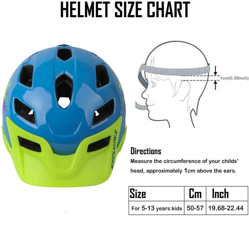 EXCLUSKY Kids Helmet, Exclusky Kids Bike Helmet Adjustable Safety Lightweight Children Bicycle For Skating Cycling Scooter Boys And Girls Bicycle Helmets Ages 5-8-14 - Image 2