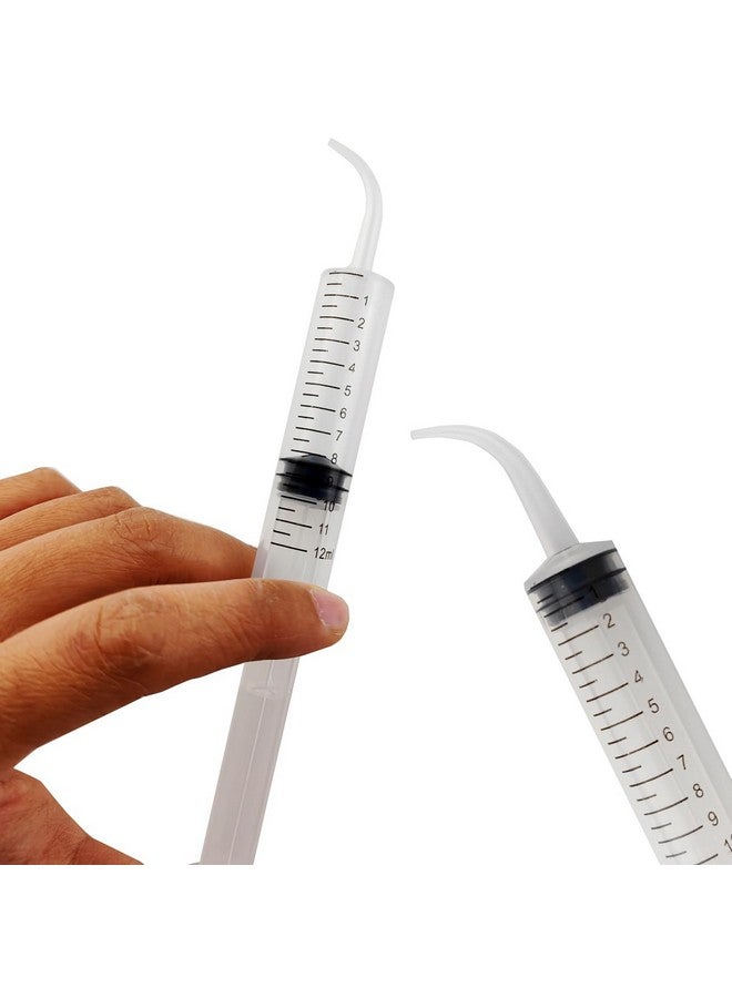 TIHOOD 15Pcs 12Ml/Cc Plastic Syringes With Curved Tip Disposable Irrigation Syringe Mouthwash Cleaner For Oral Care Animal Feeding With Measurement - Image 4