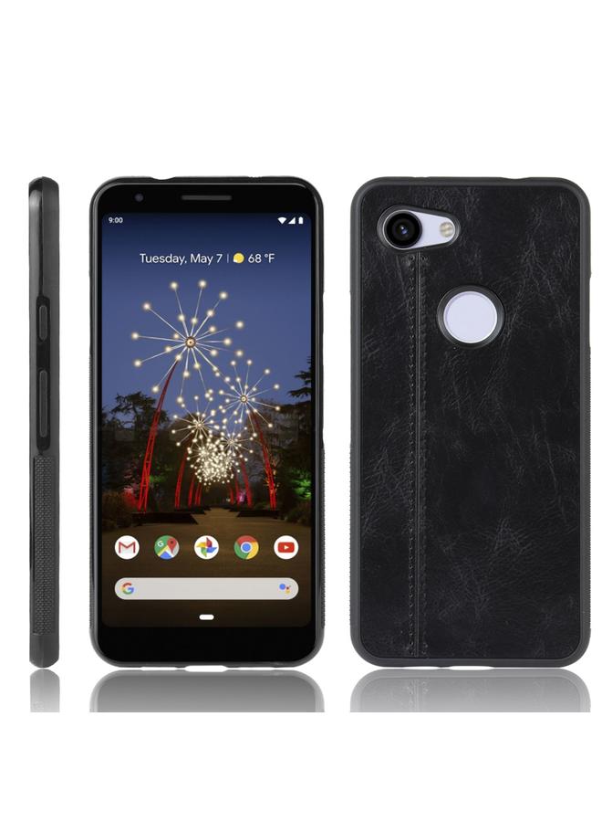 زبون جراب لهاتف Google Pixel 3a XL مقاوم للصدمات بنمط جلد البقر المخيط، مصنوع من مادة البولي يوريثين الحراري + البولي يوريثان الحراري + مادة TPU - Image 1