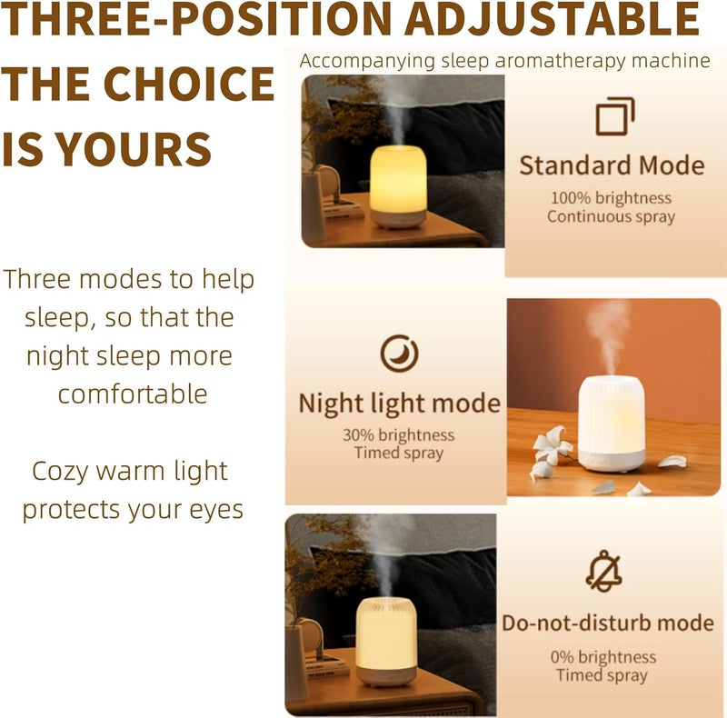 Lullaxx Aromatherapy Diffusers，Essential Oil Diffuser,humidifier Home essential oil aromatherapy with Auto Shut-Off Function for Office Home bedroom living room (warm colour,250ml) - Image 4