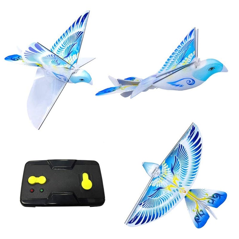 MUKIKIM eBird Blue Pigeon - Flying RC Bird Toy for Kids. Indoor/Outdoor Remote Control Bionic Flapping Wings Bird Helicopter. USB Recharging - Image 3