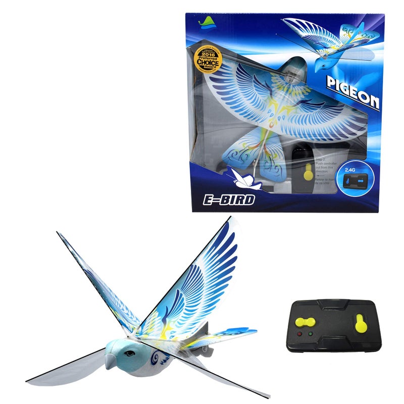 MUKIKIM eBird Blue Pigeon - Flying RC Bird Toy for Kids. Indoor/Outdoor Remote Control Bionic Flapping Wings Bird Helicopter. USB Recharging - Image 4