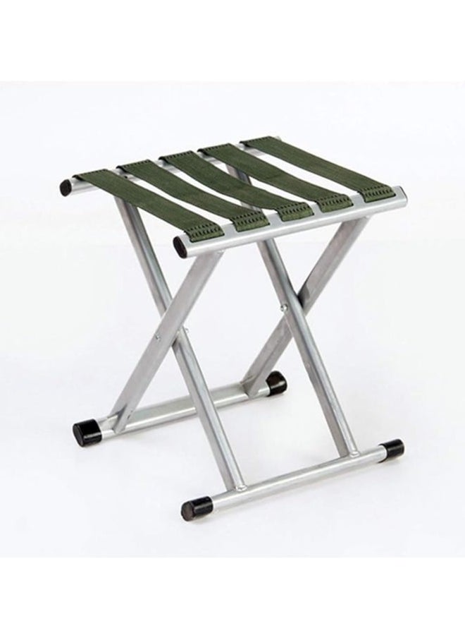 Generic Heavy-Duty Camping Steel Folding Chair – Backless Outdoor Stool/Table with Nylon Strap Support  - Image 1