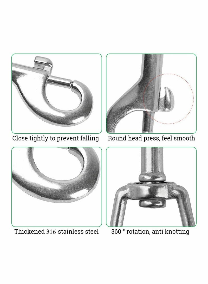 Double Ended Bolt Snap Hooks, Stainless Steel Double End Heavy Duty Trigger Snaps for Water Bucket/Dog Leash/Pet Feed Bucket/Pet Hammock and More, Pack of 6(3.5inch)  - Image 3