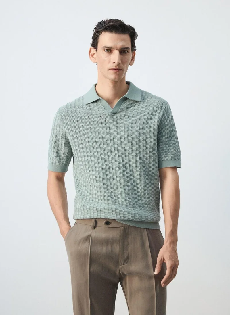 Structured Knit 100% Cotton Polo