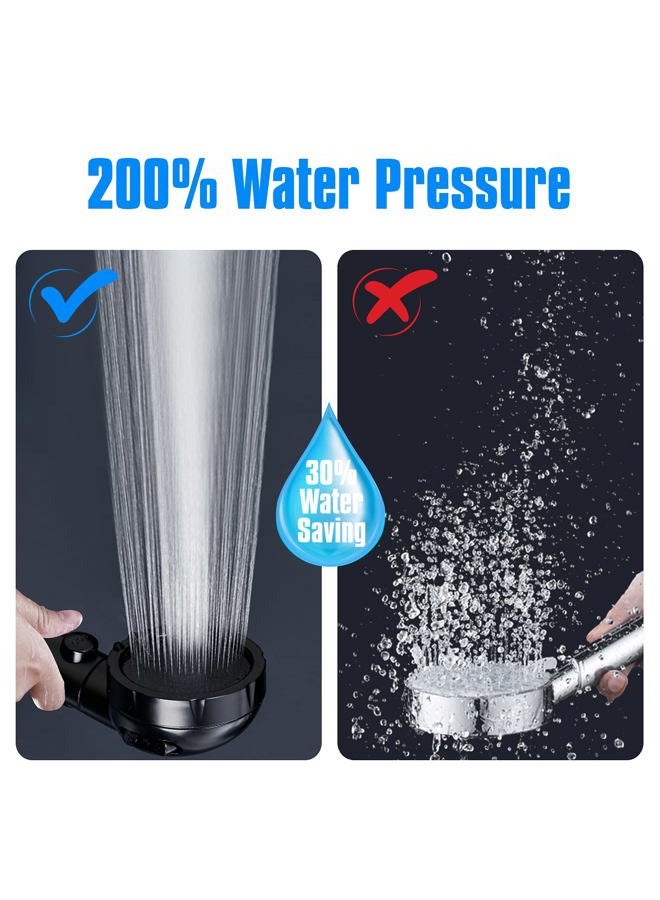 JONKEAN High Pressure Shower Head with 3 Spray Settings, Water Saving Handheld RV Shower Head with Hose and On Off Switch, Detachable Shower Heads with Hose and Angle-Adjustable Bracket (Black) - Image 3
