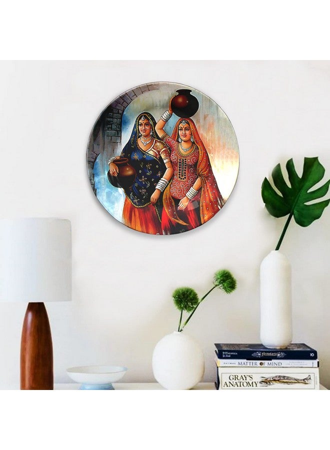 JIKRAA® Indian Traditional Art Ceramic Decorative Designer Wall and Table Top Plate/Platter with Stand and Hook, Decorative Wall Plates with Stand for Living Room, Home and Office - Design11 (10 Inch) - Image 2