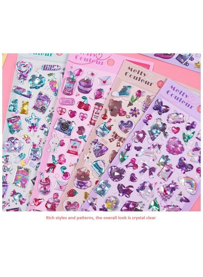 تيمسون مجموعة ملصقات كاواي من تيمسون - ملصقات ثلاثية الأبعاد للبنات، ملصقات جمالية، ملصقات حرفية، ملصقات ذاتية اللصق، مجموعة ملصقات غطاء خلفي للهاتف المحمول للبنات (SL-AKE) (عبوة من 6 قطع، تصميم عشوائي) - Image 4