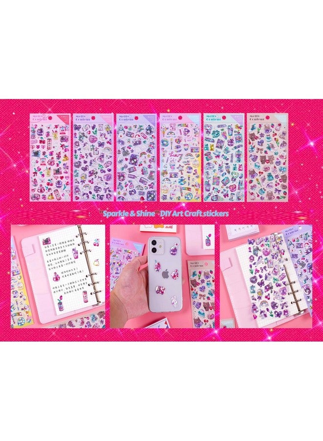 تيمسون مجموعة ملصقات كاواي من تيمسون - ملصقات ثلاثية الأبعاد للبنات، ملصقات جمالية، ملصقات حرفية، ملصقات ذاتية اللصق، مجموعة ملصقات غطاء خلفي للهاتف المحمول للبنات (SL-AKE) (عبوة من 6 قطع، تصميم عشوائي) - Image 3