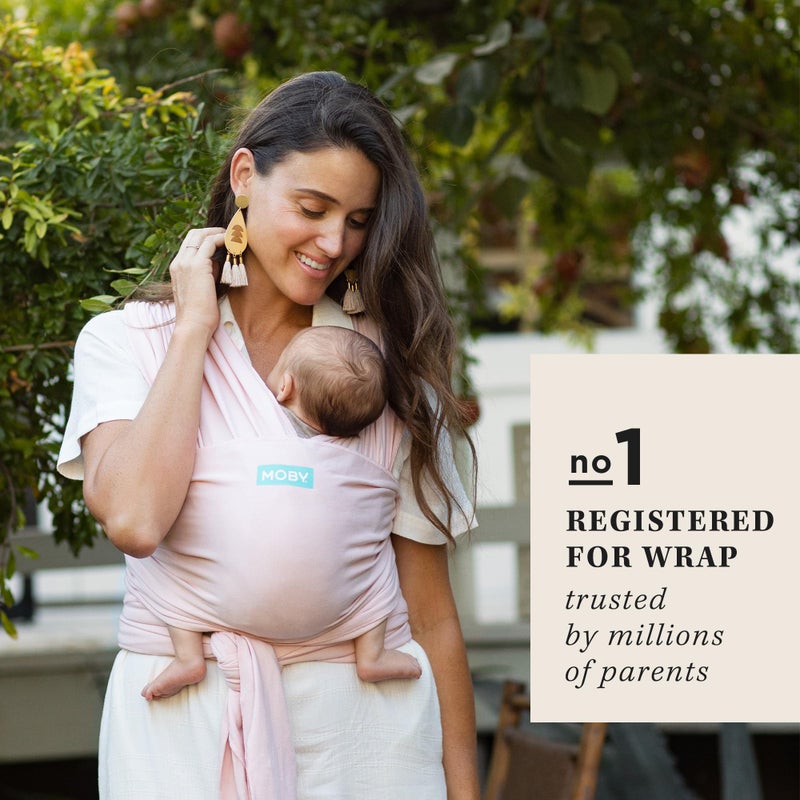 Moby Baby Wrap Carrier Classic for Newborns to Toddlers (8-33lbs), Infant Sling Carrier, Lightweight & Hands Free Design, Adjustable for All Body Types (Rose Quartz) - Image 2