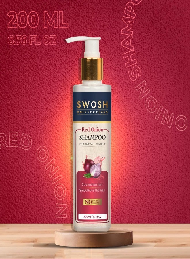 SWOSH Ayurvedic Red Onion Shampoo With Aloe Vera, Amla & Onion Extract 200ML for Hair Cleansing | Parabens & Sulphate Free- Suits All Skin Types - Image 2
