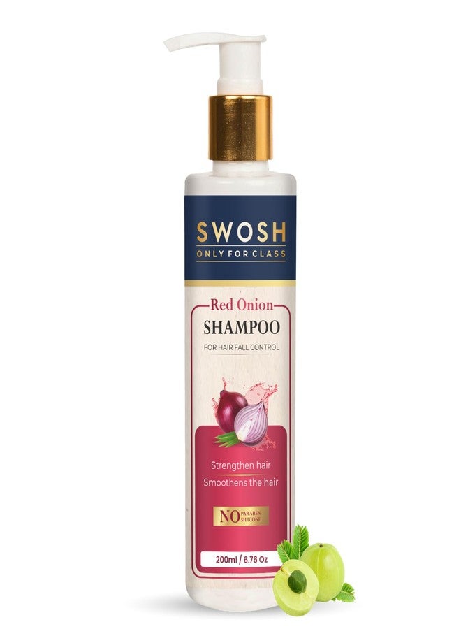 SWOSH Ayurvedic Red Onion Shampoo With Aloe Vera, Amla & Onion Extract 200ML for Hair Cleansing | Parabens & Sulphate Free- Suits All Skin Types - Image 1