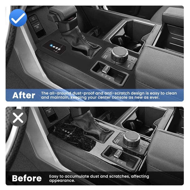 Autorder Central Control Gear Shift Panel Trim Cover for 2022 2023 2024 2025 2026 Toyota Tundra/Sequoia Accessories,Silicone Dashboard Gear Shift Cover Panel for Scratch & Dust Resistant - Black - Image 3