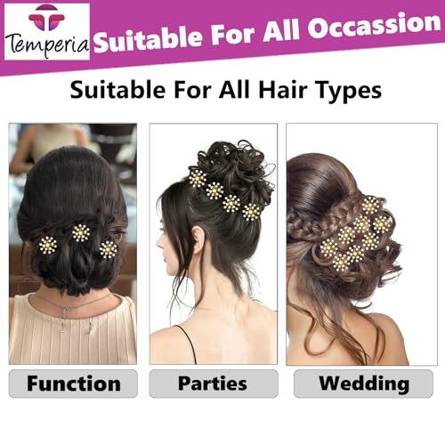 TEMPERIA (6pcs) Pearl U Pins Hair Accessories for Women & Girls - Decoration Pearls Beads Hair Clip for Bride Hairstyle - For Wedding/Parties (MN02) - Image 4