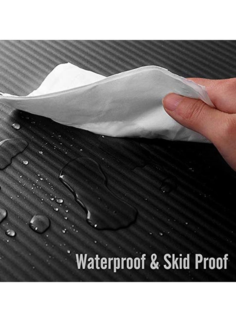 اسم المحتوى ناريلا حصيرة يوغا غير قابلة للانزلاق بسمك 10 مم، مصنوعة من NBR، مناسبة للتمارين الرياضية في المنزل. الحجم: 183 × 61 سم، اللون: أسود. - Image 4