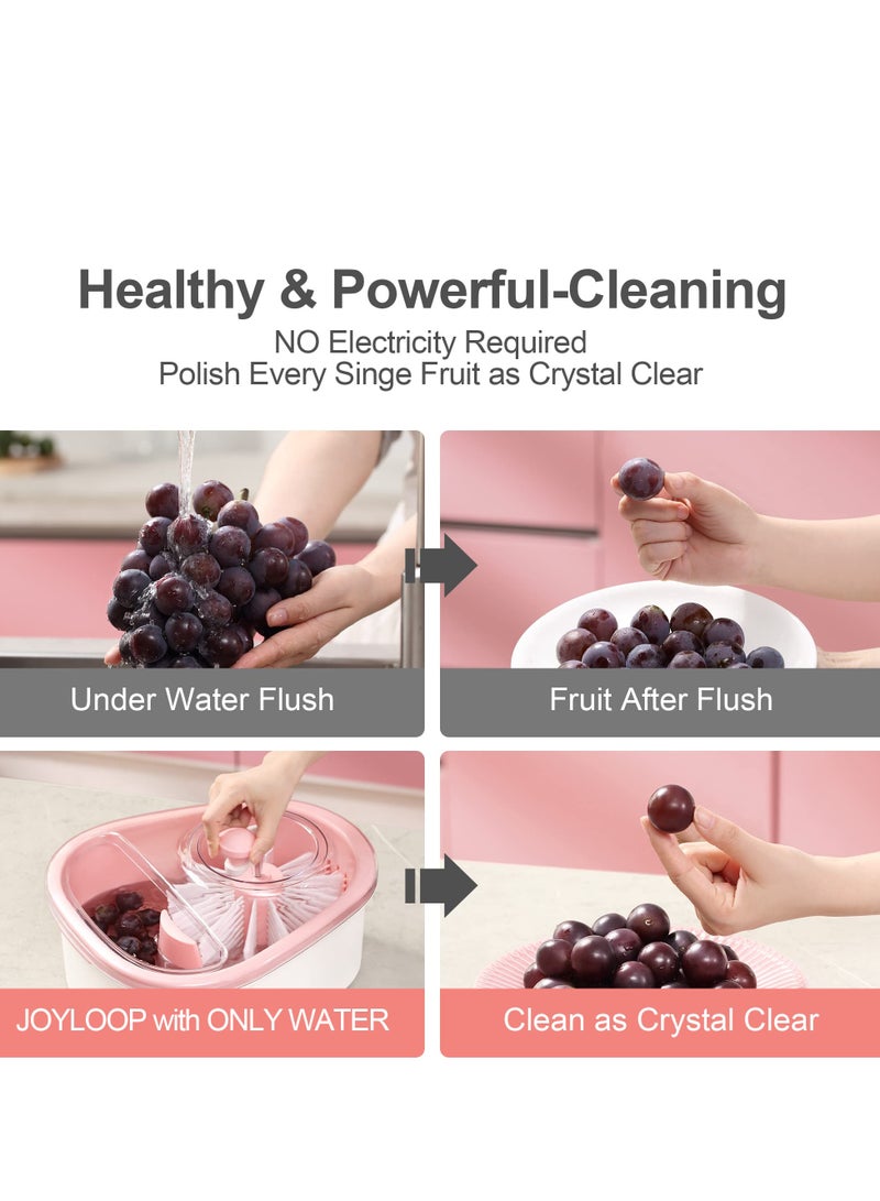 Excefore Fruit Cleaning Device, Large Fruit Washer Spinner with Brush, Fruit Cleaner with Fruit Washing Bowl,Fruit Cleaning Device,Vegetable Scrubber  - Image 5