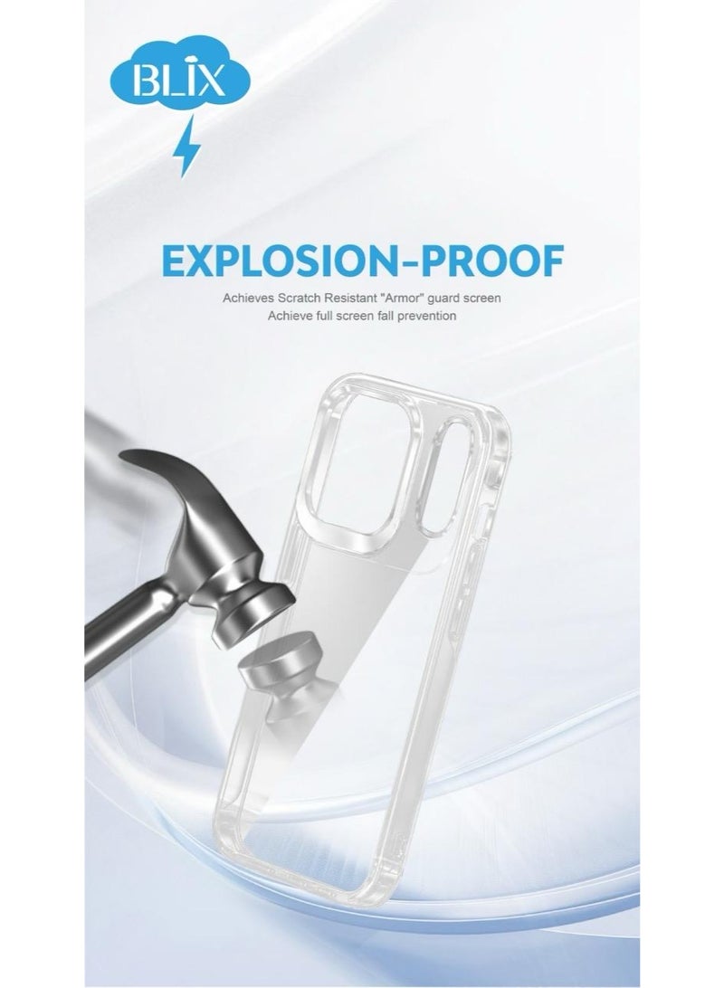 بليكس بكج حماية 10 في 1 لايفون 16 – كفر شفاف مقاوم للإصفرار، حماية شاشة خصوصية مقاومة للكسر، غطاء كاميرا عالي الوضوح.جودة عالية - Image 4