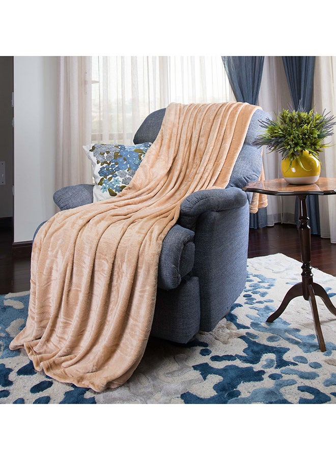 Mintra Lightweight Blanket 250 GSM Extra Soft Premium Microfiber Bed and Sofa Throw in Mocha - Size 152x203cm  - Image 2