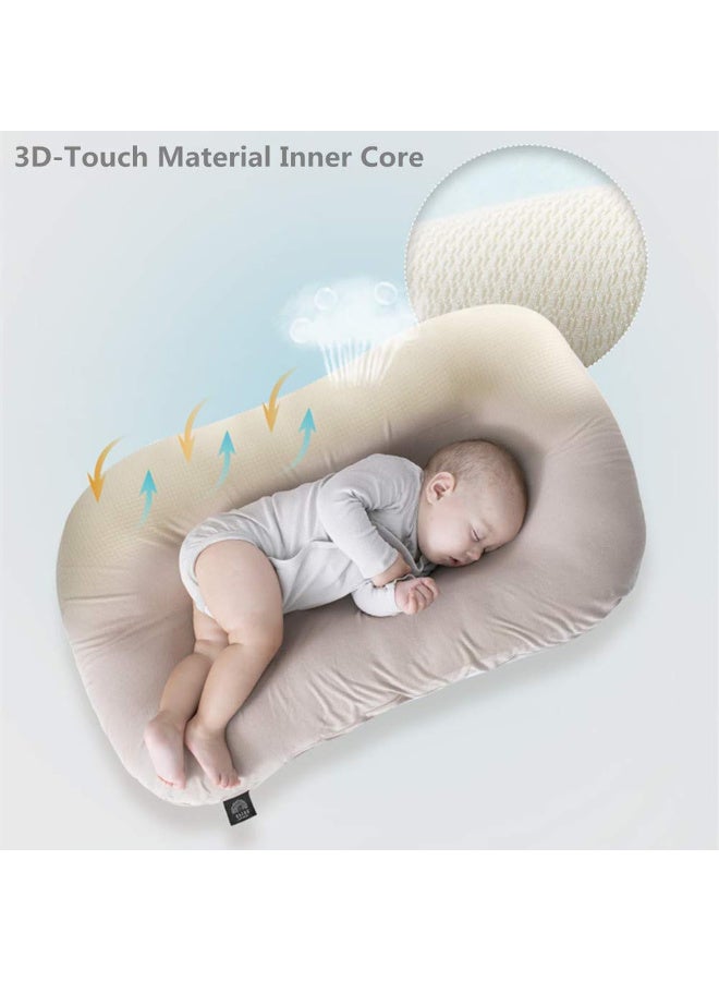 TOMSHOO Baby Lounger with Mosquito Net,Portable Newborn Bassinet,Baby Nest Comfort for Sleeping-Resistant Washable Cover,Simulated Uterus, BABY Bionic Bed For Bedroom (Brown Bassinet+Mosquito Net) - Image 3