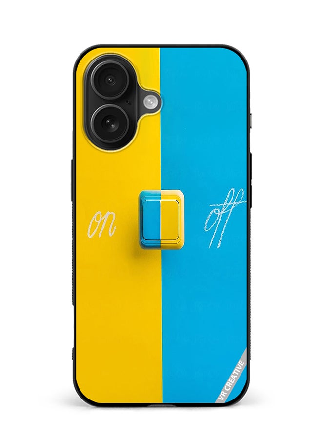 Protective Case Cover For Apple iPhone 16 Plus On Off Design Multicolour