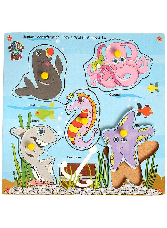 سكلفون صينية تعريف خشبية للأطفال من سكيلوفِن، حيوانات مائية II مع مقابض، متعددة الألوان - Image 2