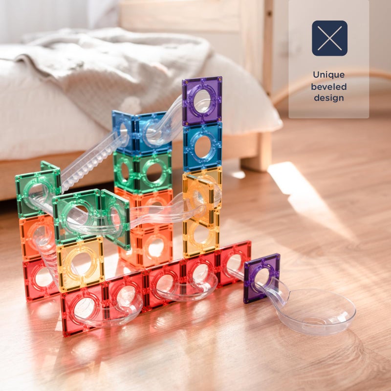 CONNETIX Magnetic Tiles Rainbow Ball Run Pack, 92 Pieces - Image 4