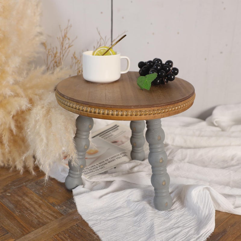 dwellington Wood Morden Farmhouse Plant Stand, 11.8 x 9.4 inches Wooden Rustic Indoor Decorative Display - Image 4