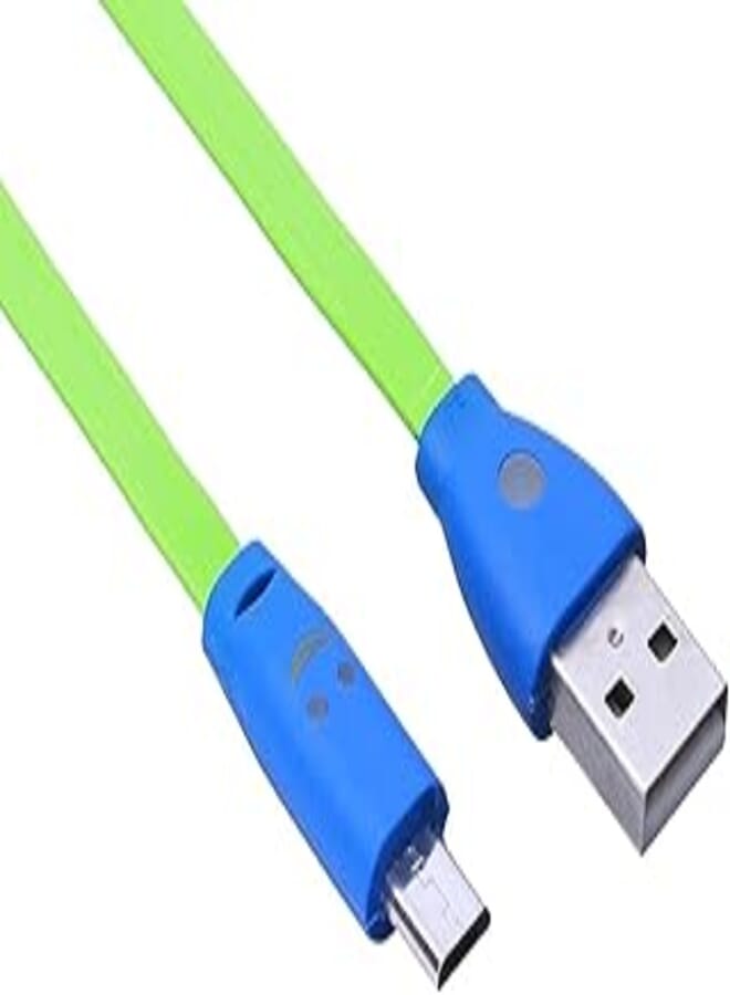 OR Micro USB Cable With Smiley Design and Indicator Light - Green