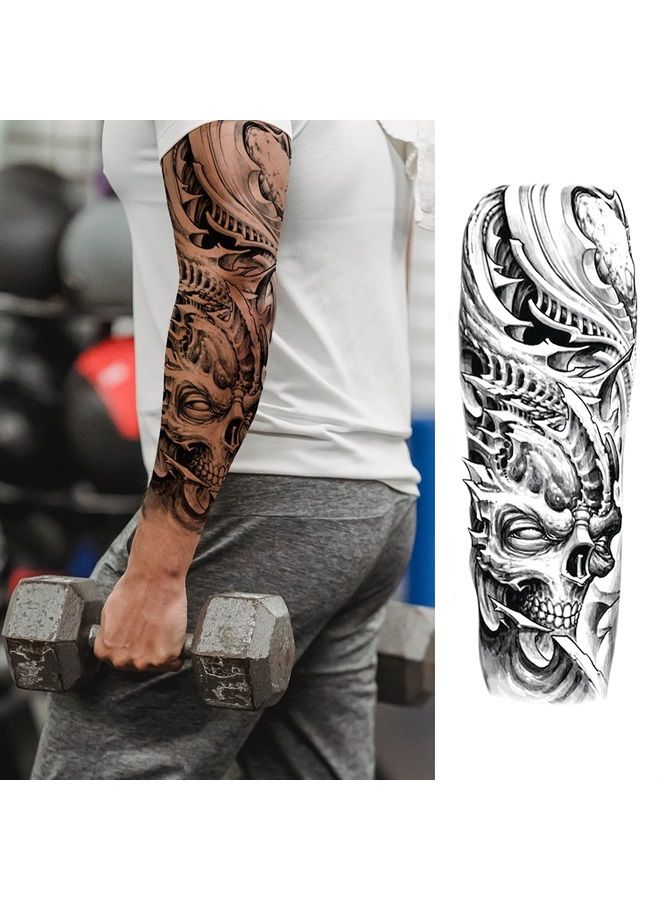 CUTELIILI Full arm temporary tattoo for Men,12sheets (L19“xW7”) Sleeve Tattoos temporary,Waterproof Terror Fake Tattoos That Look Real and Last long，Tiger Dragon Koi Evil Eyes - Image 4