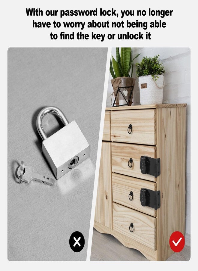 FIVEPEARS Mechanical Password Rotary Hasp Locks，3 Digit Keyless Cabinet Locks with Combination，Be Suitable for Bifold Door，Pantry，Barn Door，Owners Closet，Sliding Closet Doors， Bathroom, Outdoor - Image 5