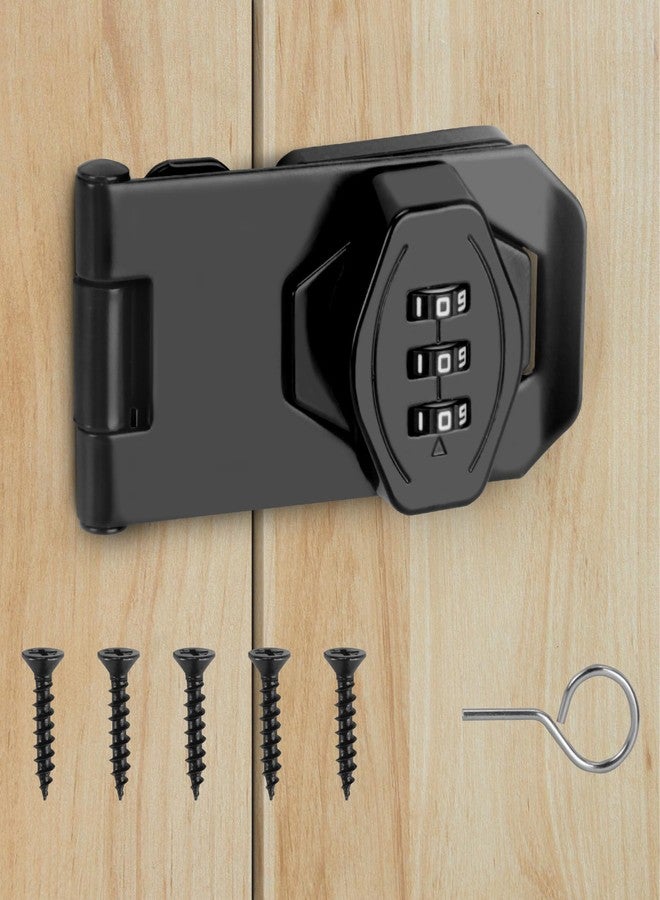 FIVEPEARS Mechanical Password Rotary Hasp Locks，3 Digit Keyless Cabinet Locks with Combination，Be Suitable for Bifold Door，Pantry，Barn Door，Owners Closet，Sliding Closet Doors， Bathroom, Outdoor - Image 1