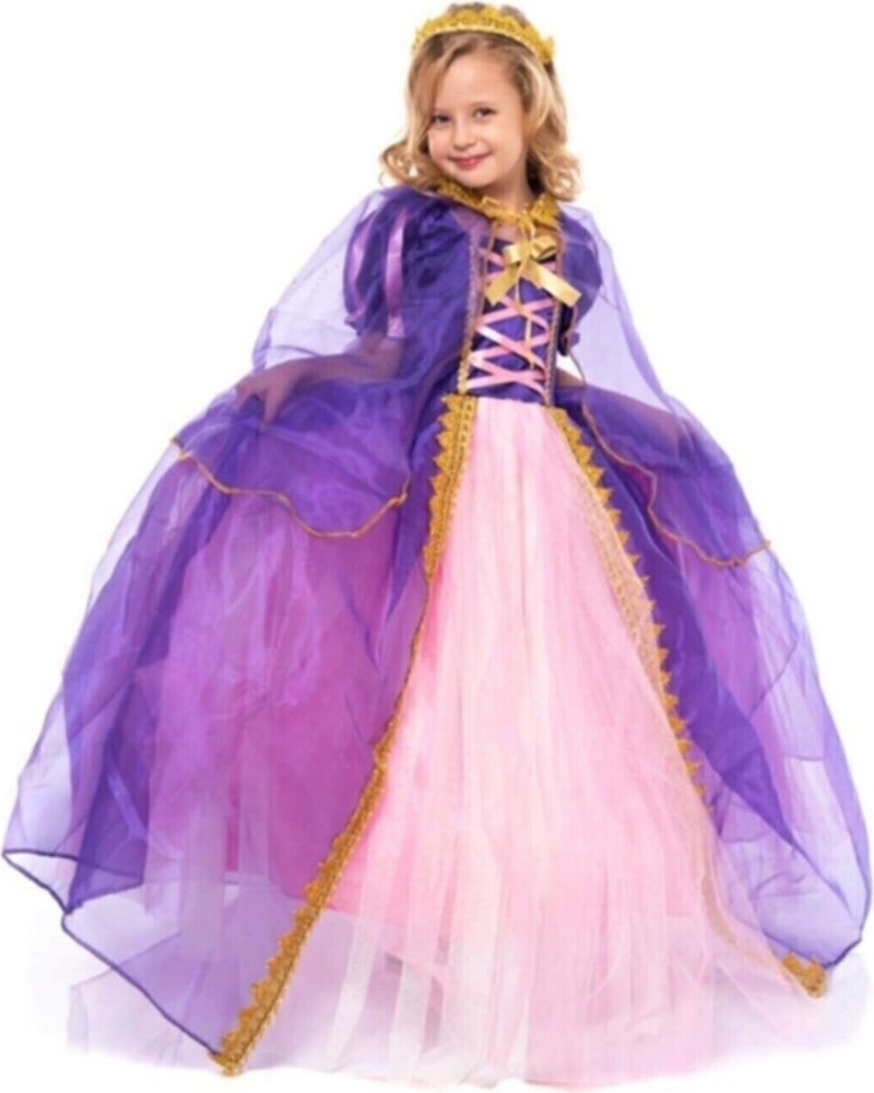 Dilay Damla Kids Rapunzel Costume Tarlatan Crown Cape  - Image 1