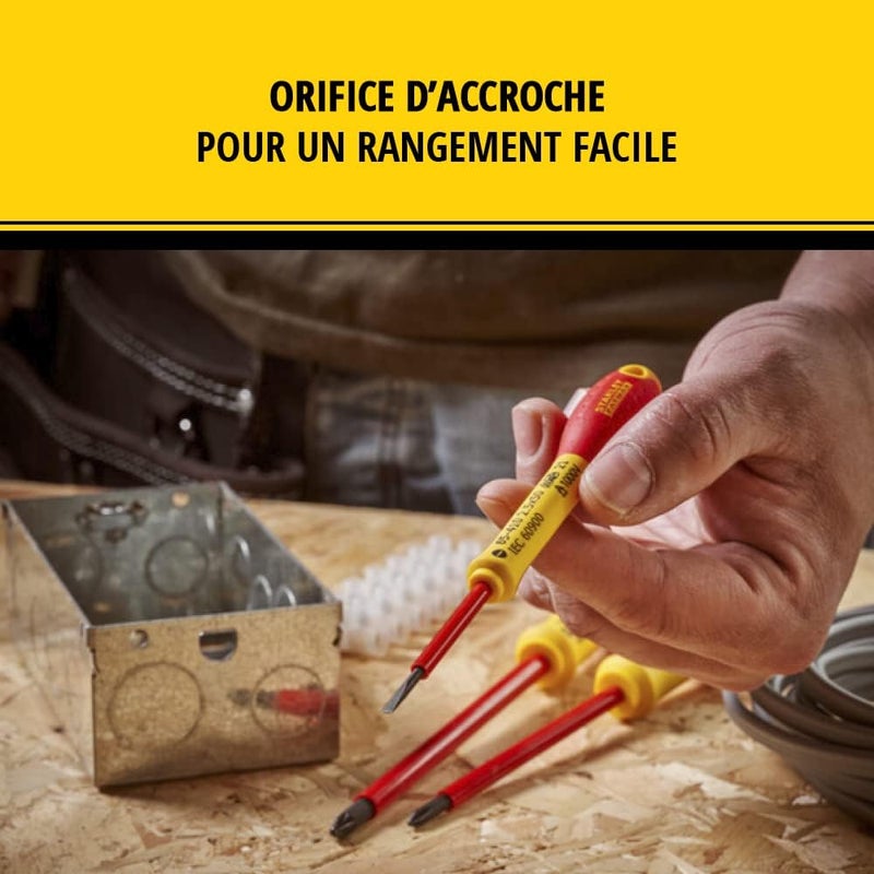 Stanley - FatMax مجموعة مفكات ستانلي 065441 FatMax المعزولة من نوع فيليبس ومتوازي (6 قطع) - Image 5