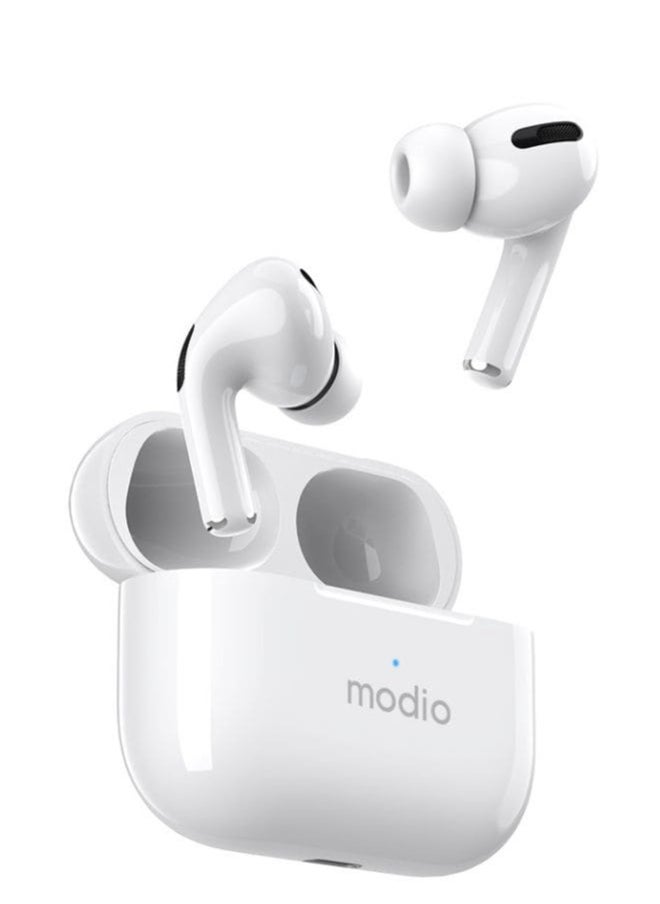 modio - ME8 True Wireless Stereo Earpods with Bluetooth 5.3 – High-Fidelity In-Ear Earbuds with Charging Case, Touch Controls, Built-In Mic & Long Battery Life – Noise-Isolating Headset for Android, iOS & Tablets – Portable & Lightweight Design for Daily Use - Image 1