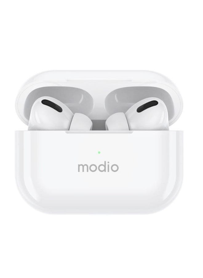 modio - ME8 True Wireless Stereo Earpods with Bluetooth 5.3 – High-Fidelity In-Ear Earbuds with Charging Case, Touch Controls, Built-In Mic & Long Battery Life – Noise-Isolating Headset for Android, iOS & Tablets – Portable & Lightweight Design for Daily Use - Image 1