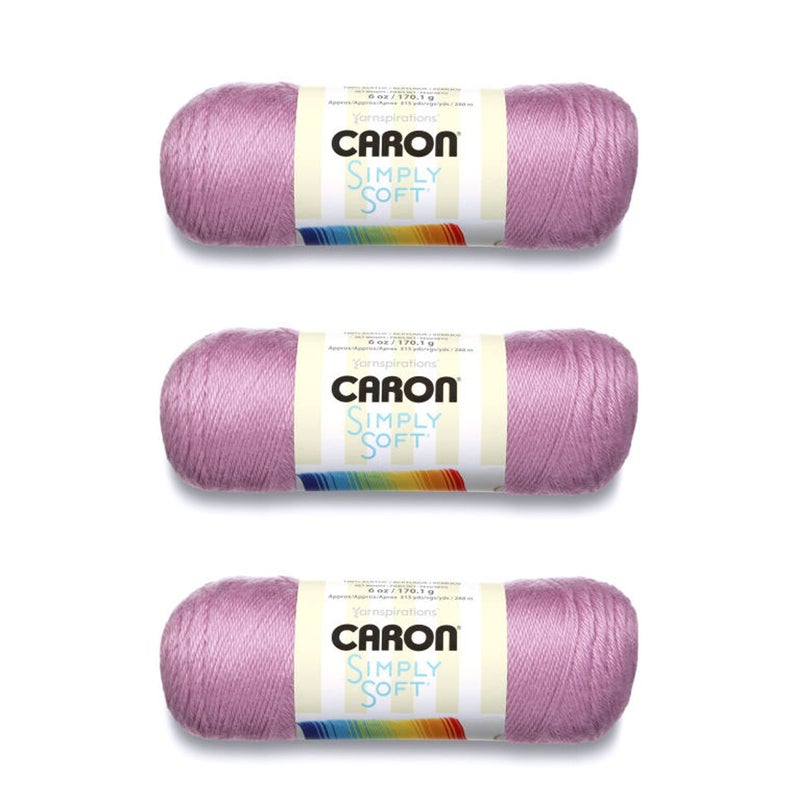 Caron Simply Soft BlackBerry Yarn 3 Pack of 170g6oz Acrylic 4 Medium Worsted 315 Yards Knitting Crocheting Crafts