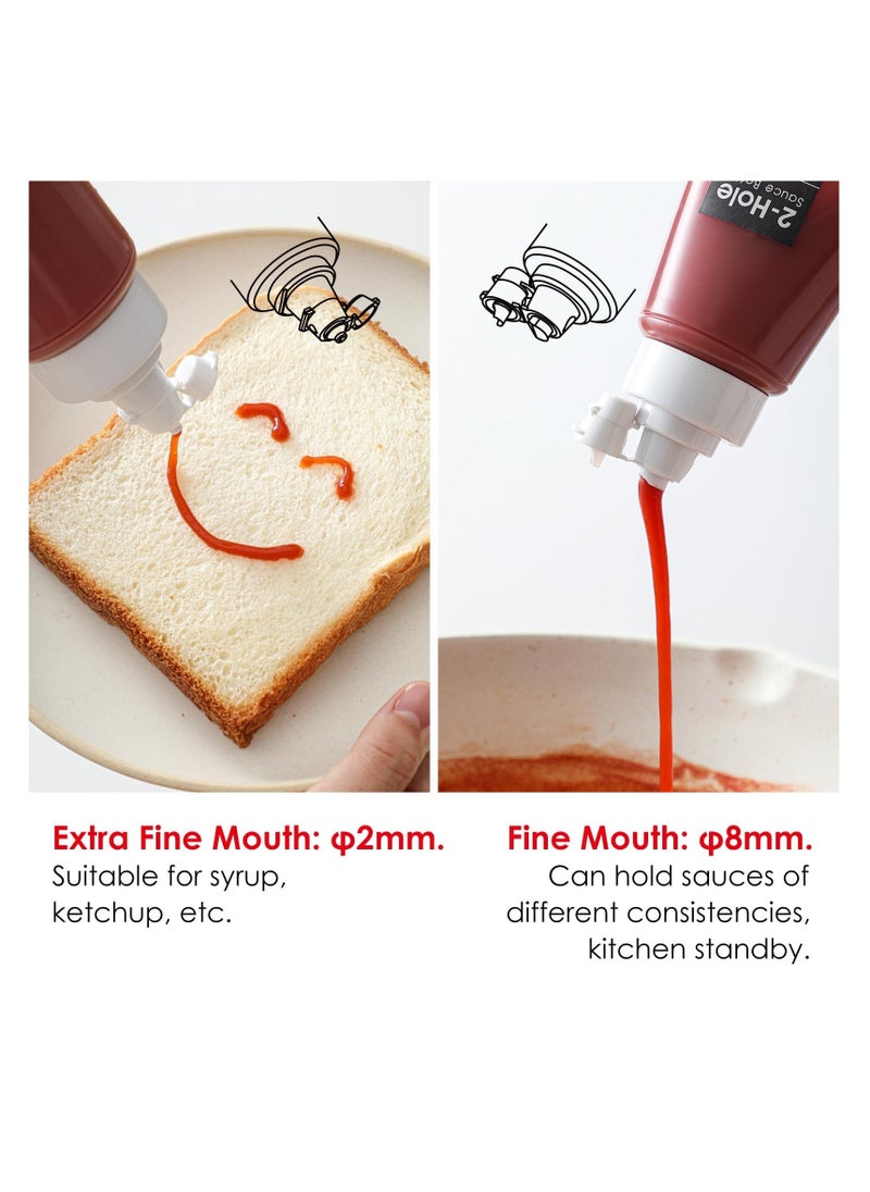 Condiment Squeeze Bottles, Clear BPA Free Commercial Condiment Set, Multipurpose 11.5oz Sauce Bottles for Ketchup, Dressing, 340ML - Image 3