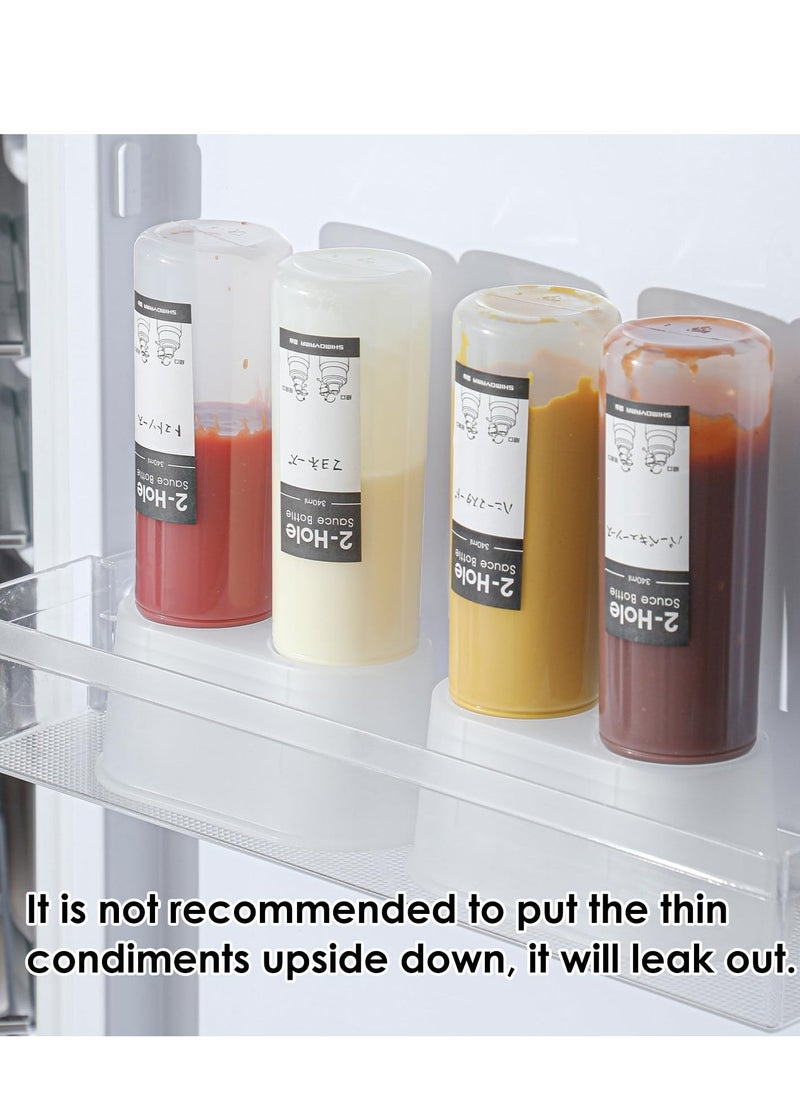 Condiment Squeeze Bottles, Clear BPA Free Commercial Condiment Set, Multipurpose 11.5oz Sauce Bottles for Ketchup, Dressing, 340ML - Image 5