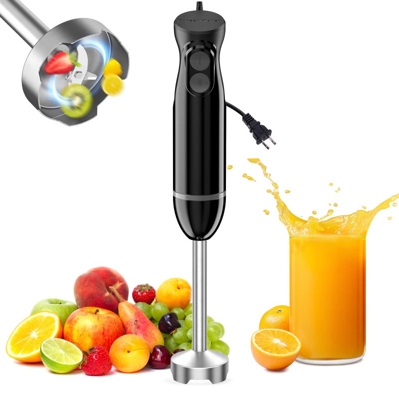 Bonsenkitchen Hand Blender, Immersion Blender with 2 Mixing Speed, Electric Handheld Mixer Portable Stick Mixer with Stainless Steel Blades for Soup, Smoothie, Puree, Baby Food - Image 1