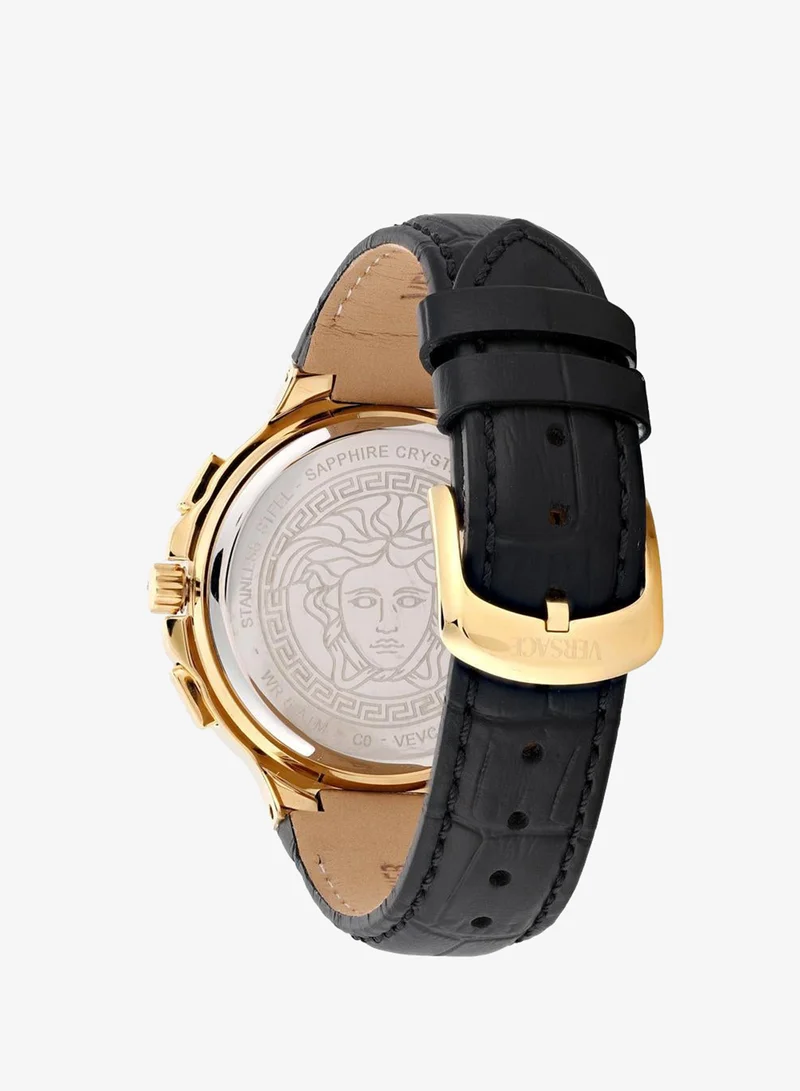 Versace Black V-Chrono Square Quartz Black Dial Watch  | Best Price UAE