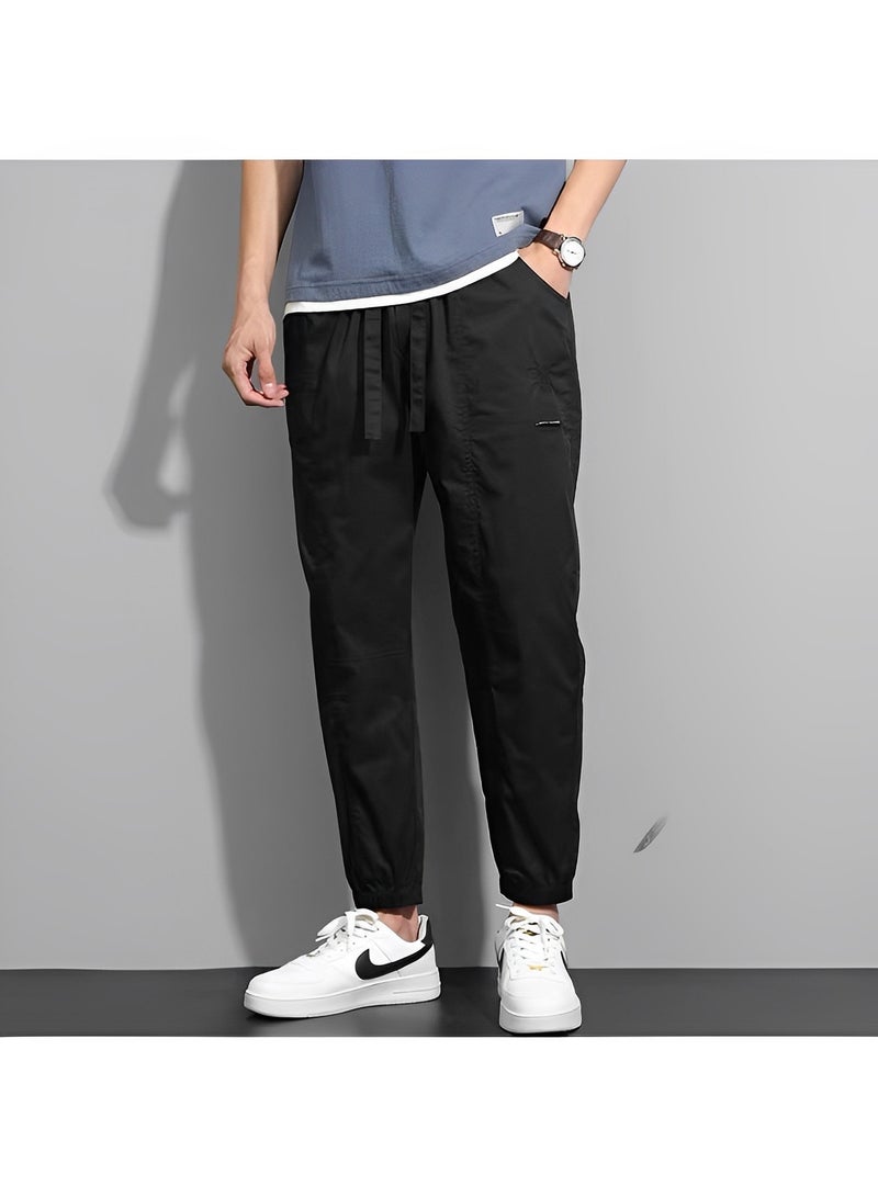 REOCLE Men's Cargo Pant Casual Pants Workout Joggers Stretch Sweatpants Hiking Drawstring Tactical Pants Joggers Gym Drawstring Long Pants  - Image 2