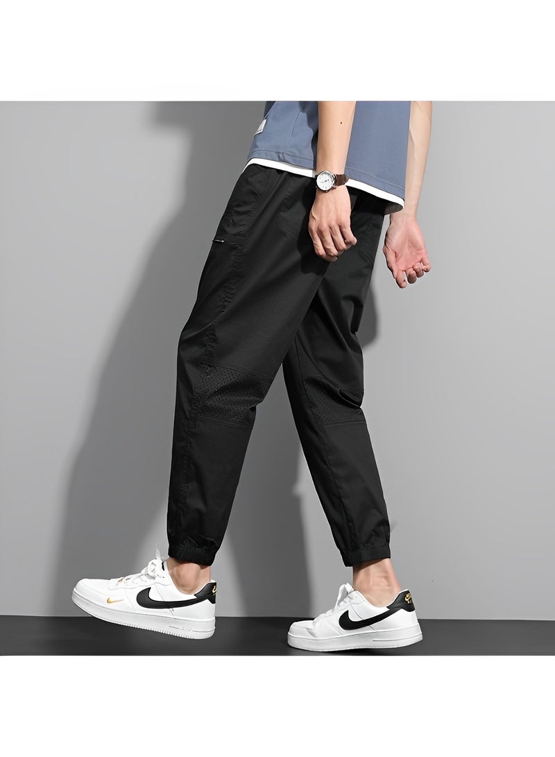 REOCLE Men's Cargo Pant Casual Pants Workout Joggers Stretch Sweatpants Hiking Drawstring Tactical Pants Joggers Gym Drawstring Long Pants  - Image 3