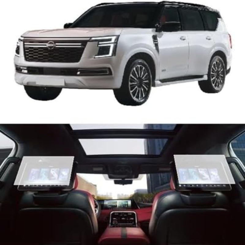2 Pack Rear Seat Entertainment Screen Protector Fit for Nissan Patrol Y63 2025 2026, 12.3" Dual Display, 9H Tempered Glass - Image 1
