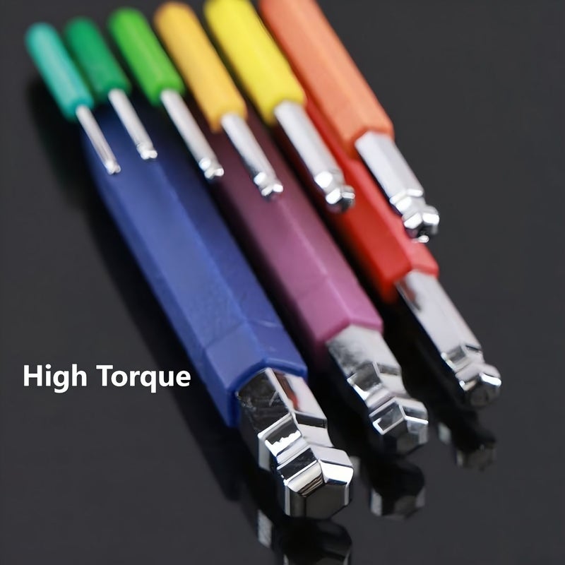 Set Of 9 Torx Wrenches Metric Allen Keys Non Slip Grip Color Coded - Image 1