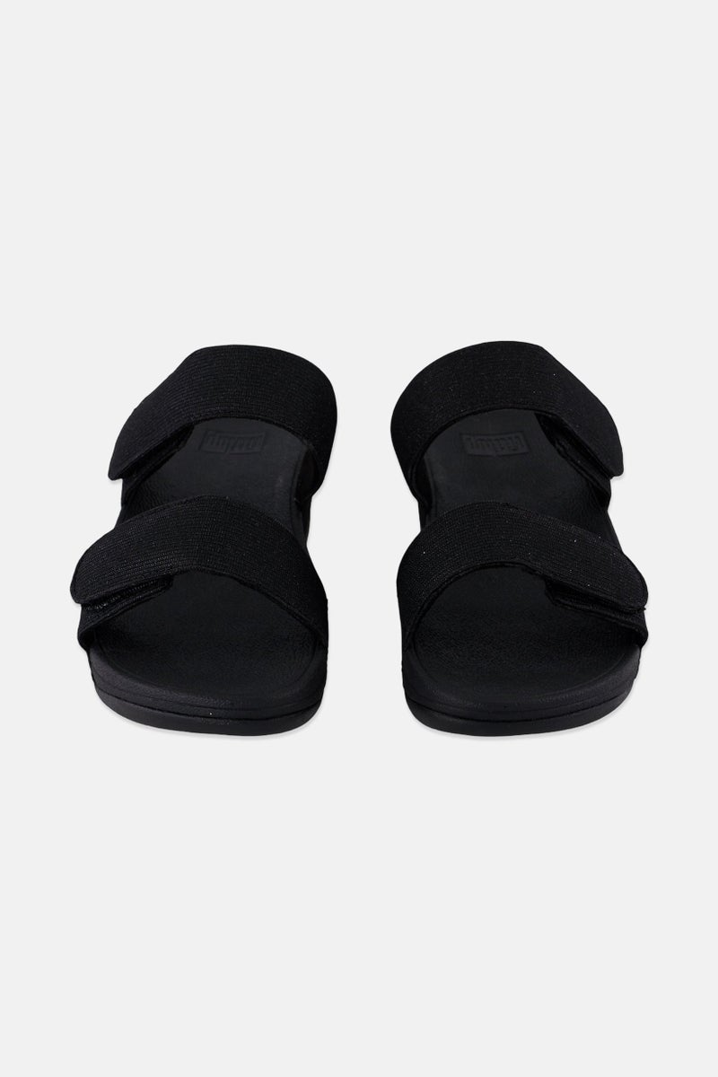 FitFlop Women Velcro Closure Shimmerlux Slippers, Black - Image 4
