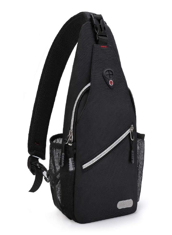 Mosiso Mini Sling Backpack,Small Hiking Daypack Travel Outdoor Casual Sports Bag, Black - Image 1