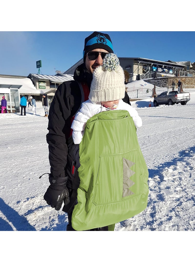 XiuWoo 3 in 1 Universal Weatherproof Baby Carrier Cover, Winter Carrier Cover, Wind Carrier Cover, Baby Stroller Cover, Baby Blanket with Zip, Warm Liner, Drawstring Hood for Windproof, Keeping Warm  - Image 4