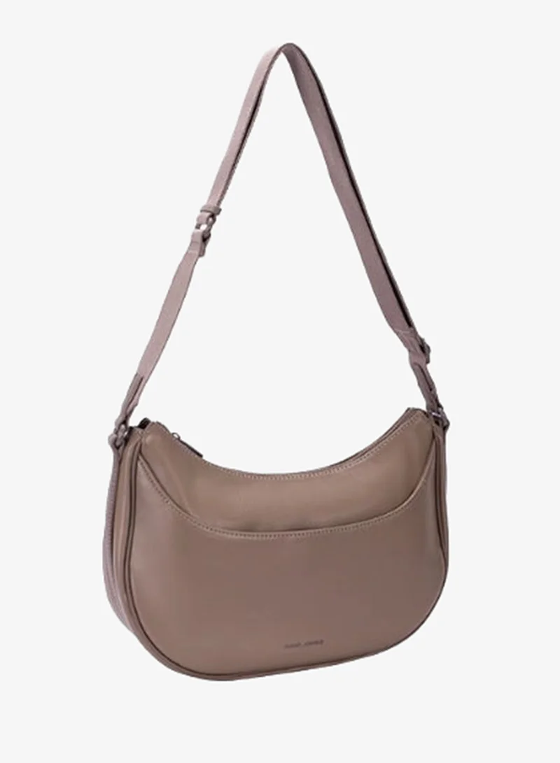 David Jones Bitter Chocolate David Jones vegan leather made shoulder bag CM7821| moon leather bag with adjustable shoulder strap| chic elegant purse with external and internal pocket for Women | Best Price UAE